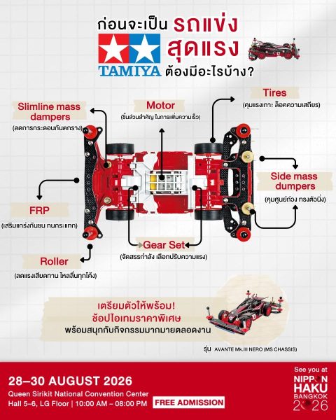 เตรียมพบกับบูธ Tamiya Thailand Fanpage ขนทัพ TAMIYA ลิขสิทธิ์แท้จากญี่ปุ่นมาให้ช้อปในงานนิปปอนฮาคุ